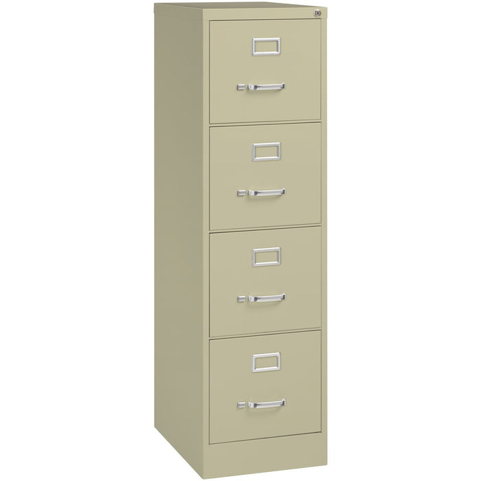 Lorell Fortress Series 22" Commercial-Grade Vertical File Cabinet - 15" (38.10 cm) Width x 22" (55.88 cm) Depth x 52" (132.08 cm) Height - 4 x Drawer(s) for File - Letter - Lockable, Ball-bearing Suspension - Putty - Steel - Recycled