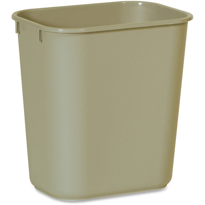 Rubbermaid 2955 Deskside Small Wastebasket - 12.1" (307.97 mm) Height x 8.3" (209.55 mm) Width x 11.4" (288.93 mm) Depth - Plastic - Beige - 1 Each