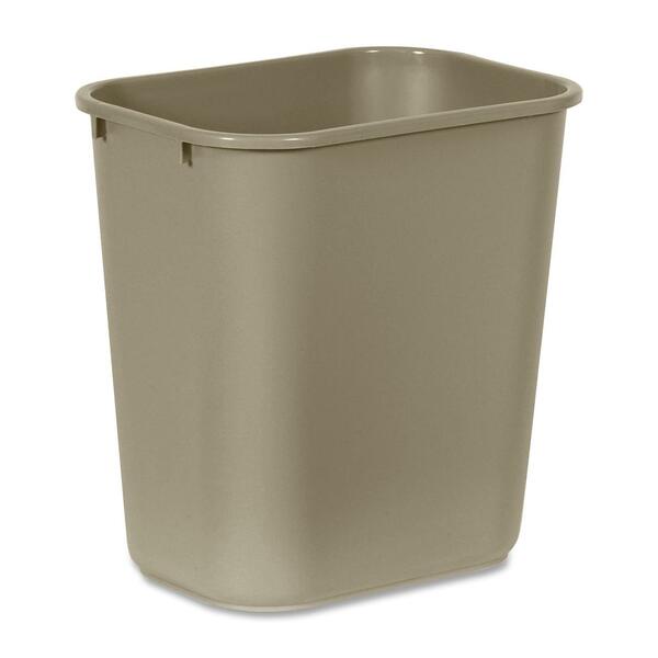 Rubbermaid 2956 Deskside Medium Wastebasket - 26.62 L Capacity - Rectangular - 15" (381 mm) Height x 10.3" (260.35 mm) Width x 14.4" (365.13 mm) Depth - Plastic - Beige - 1 Each