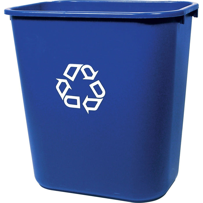 Rubbermaid 2956-73 Deskside Recycling Container - 26.62 L Capacity - Rectangular - 15" (381 mm) Height x 10.3" (260.35 mm) Width x 14.4" (365.76 mm) Depth - Plastic - Blue - 1 Each