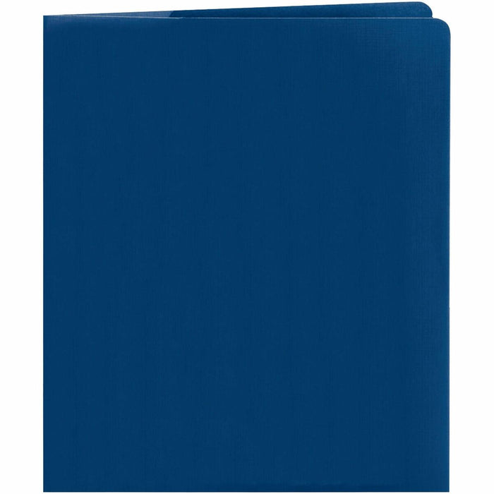 Smead Lockit Letter Recycled File Pocket - 8 1/2" (215.90 mm) x 11" (279.40 mm) - 50 Sheets Capacity - 2 Internal Pocket - 11 pt. (3.87 mm) - Leatherette - Dark Blue - 10% Recycled - 25 / Box