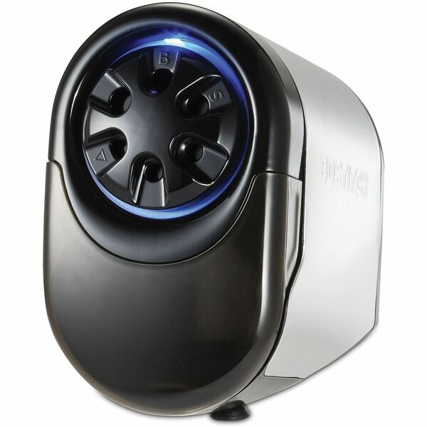 Bostitch QuietSharp Glow Classroom Electric Pencil Sharpener (EPS11HC) - Desktop - 9" (228.60 mm) Height x 6.13" (155.70 mm) Width - Metal - Silver, Black
