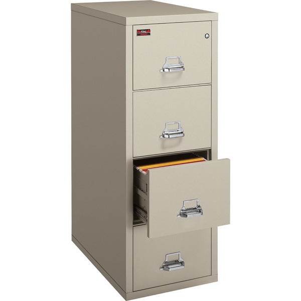 FireKing 4-2131-C File Cabinet - 4-Drawer - 20.8" (528.64 mm) Width x 31.6" (801.69 mm) Depth x 52.8" (1339.85 mm) Height - 4 x Drawer(s) for File - Legal - Vertical - Drawer Suspension, Recessed Handle, Key Lock, Fire Proof, Scratch Resistant - Platinum