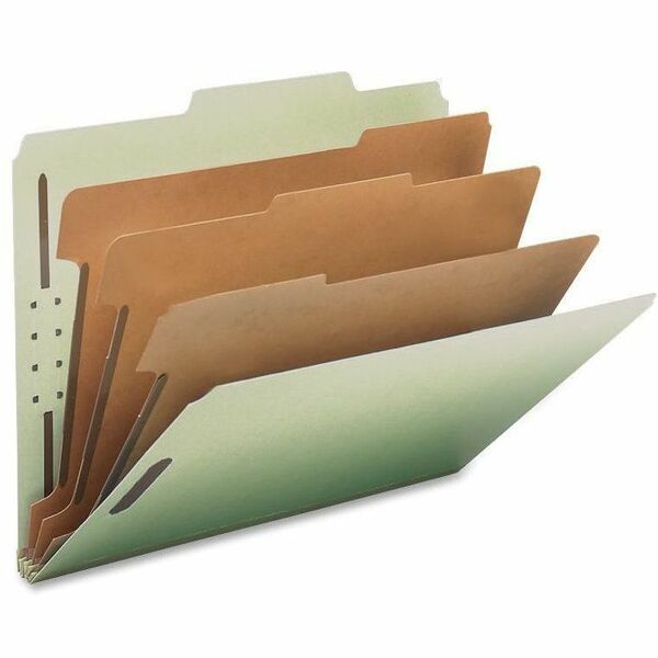 Nature Saver 2/5 Tab Cut Letter Recycled Classification Folder - 8 1/2" (215.90 mm) x 11" (279.40 mm) - 3" (76.20 mm) Expansion - Prong K Style Fastener(s) - 2" (50.80 mm) Fastener Capacity, 1" (25.40 mm) for Divider - 3 Divider(s) - 25 pt. (8.80 mm) - Ty