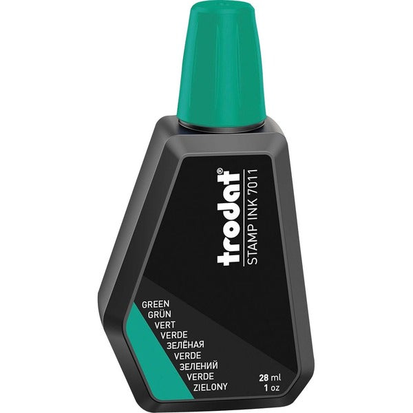 Trodat 7011 Stamp Pad Ink Refill - Green Ink - 28 mL