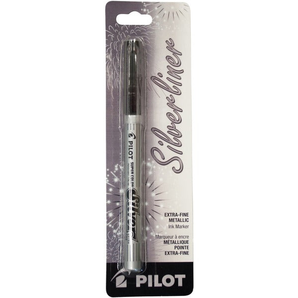 Pilot Super Color Marker - Extra Fine Marker Point - Silver Ink - 1 Each