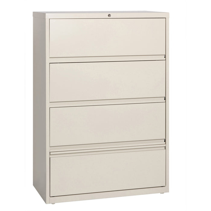 Lorell Fortress Lateral File with Roll-Out Shelf - 36" (91.44 cm) Width x 18.63" (47.31 cm) Depth x 52.50" (133.35 cm) Height - 4 x Drawer(s) for File - Letter, Legal, A4 - Ball-bearing Suspension, Interlocking, Heavy Duty, Recessed Handle, Leveling Glide