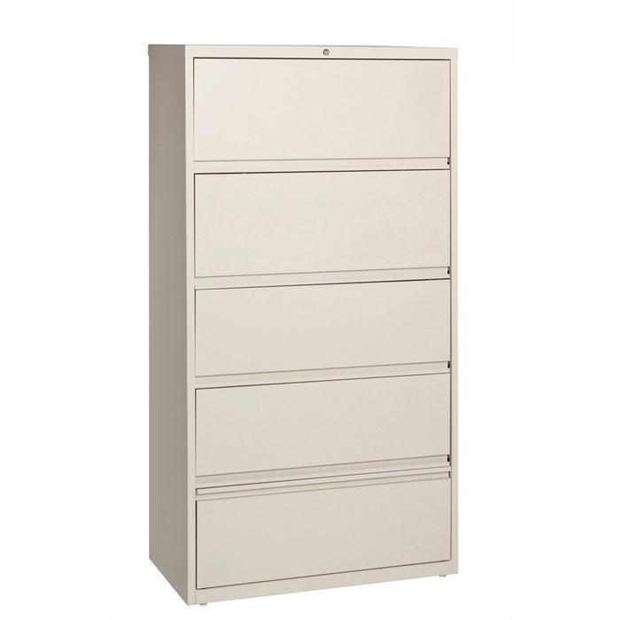 Lorell Fortress Lateral File with Roll-Out Shelf - 36" (91.44 cm) Width x 18.63" (47.31 cm) Depth x 68.75" (174.63 cm) Height - 5 x Drawer(s) for File - A4, Legal, Letter - Ball-bearing Suspension, Recessed Handle, Leveling Glide, Heavy Duty, Interlocking