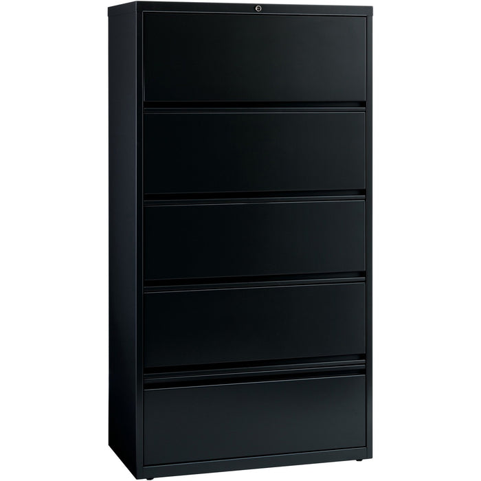 Lorell Fortress Lateral File with Roll-Out Shelf - 36" (91.44 cm) Width x 18.63" (47.31 cm) Depth x 69" (175.26 cm) Height - 5 x Drawer(s) for File - Legal, Letter, A4 - Leveling Glide, Ball-bearing Suspension, Interlocking, Heavy Duty, Recessed Handle -