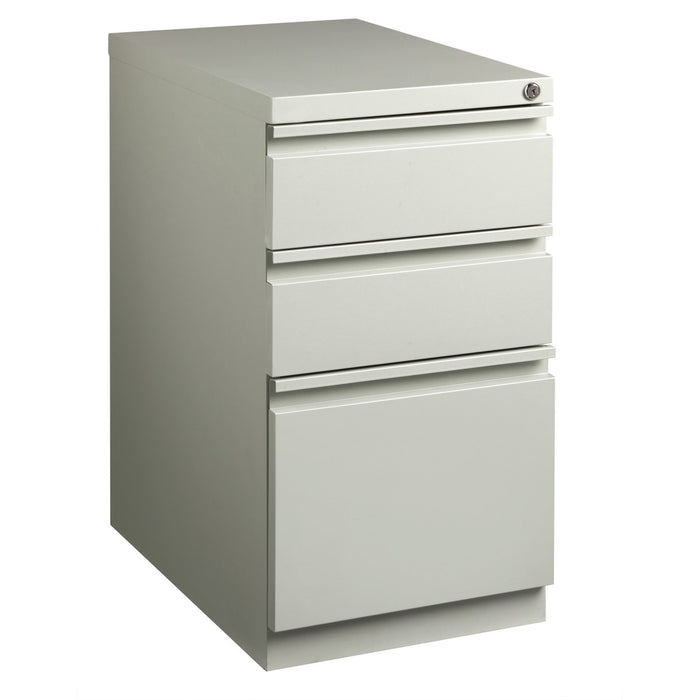 Lorell 23" Box/Box/File Mobile File Cabinet with Full-Width Pull - 15" (38.10 cm) Width x 22.88" (58.10 cm) Depth x 27.75" (70.48 cm) Height - 3 x Drawer(s) for Box, File - Letter - Vertical - Ball-bearing Suspension, Security Lock, Recessed Handle - Ligh