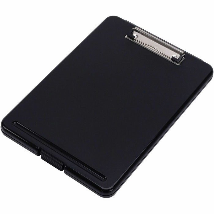 Business Source Storage Clipboard - 8 1/2" (215.90 mm) x 11" (279.40 mm) Sheet Size - Plastic - Black - 1 Each