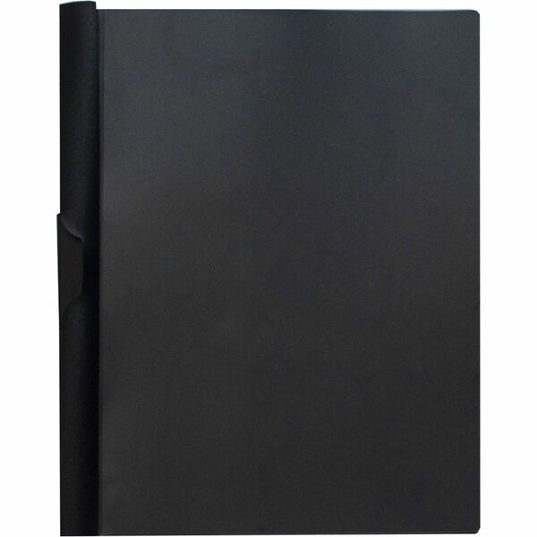 Business Source Letter Report Cover - 8 1/2" (215.90 mm) x 11" (279.40 mm) - 30 Sheet Capacity - Vinyl - Black - 1 Each