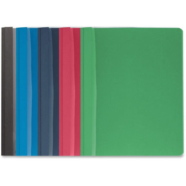 Business Source Letter Report Cover - 8 1/2" (215.90 mm) x 11" (279.40 mm) - 100 Sheet Capacity - 3 x Prong Fastener(s) - Assorted - 25 / Box