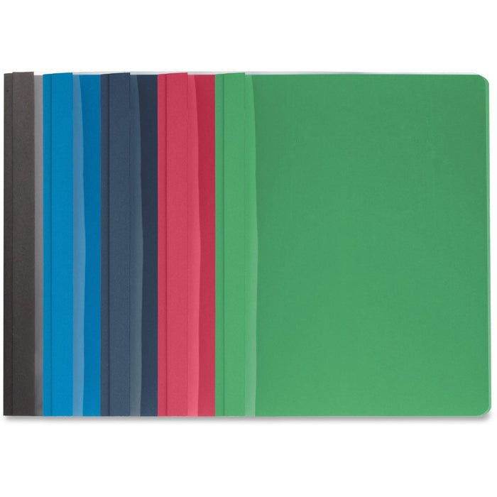 Business Source Letter Report Cover - 8 1/2" (215.90 mm) x 11" (279.40 mm) - 100 Sheets Capacity - 3 x Prong Fastener - Assorted - Textured, Non-stick - 25 / Box