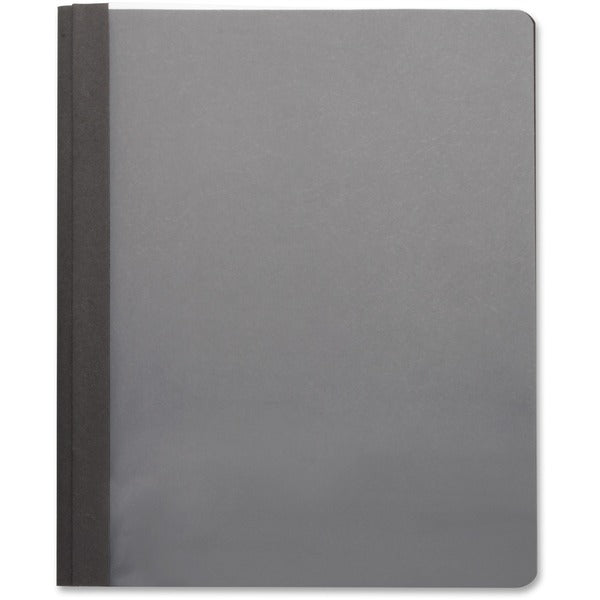 Business Source Letter Report Cover - 8 1/2" (215.90 mm) x 11" (279.40 mm) - 100 Sheet Capacity - 3 x Prong Fastener(s) - Black - 25 / Box