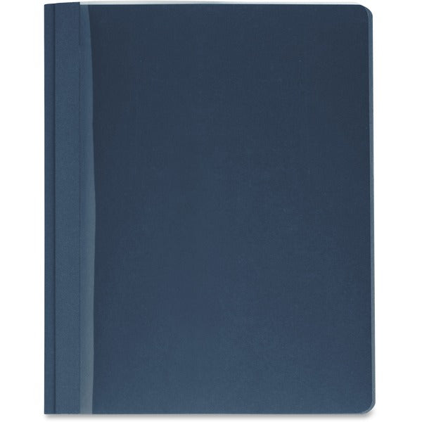 Business Source Letter Report Cover - 8 1/2" x 11" - 100 Sheet Capacity - 3 x Prong Fastener(s) - Clear, Dark Blue - 25 / Box