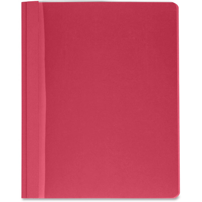 Business Source Letter Report Cover - 8 1/2" (215.90 mm) x 11" (279.40 mm) - 100 Sheets Capacity - 3 x Prong Fastener(s) - Red - Textured, Non-stick - 25 / Box