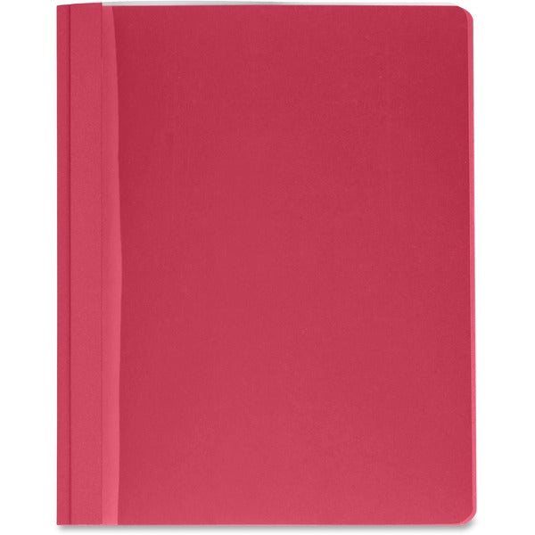 Business Source Letter Report Cover - 8 1/2" (215.90 mm) x 11" (279.40 mm) - 100 Sheets Capacity - 3 x Prong Fastener(s) - Red - Textured, Non-stick - 25 / Box