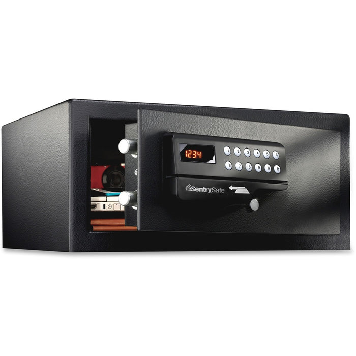Sentry Safe HL100ESB Card Access Safe - 31.15 L - Electronic, Programmable Lock - 2 Live-locking Bolt(s) - Pry Resistant - Overall Size 9" (228.60 mm) Height x 18" (457.20 mm) Width x 16" (406.40 mm) Depth - Black - Steel