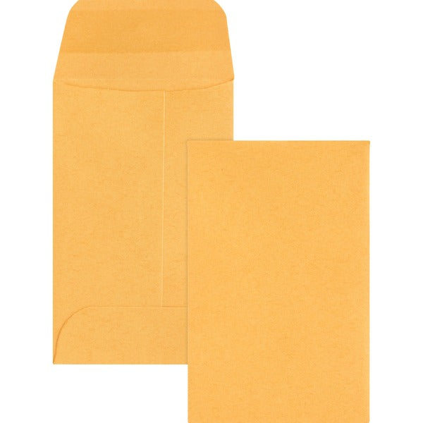 Business Source Small Coin Kraft Envelopes - Coin - #1 - 2 1/4" (57.15 mm) Width x 3 1/2" (88.90 mm) Length - 20 lb (9071.85 g) - Gummed - Brown Kraft - Kraft - 500 / Box