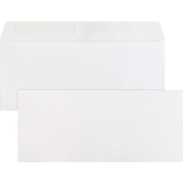 Business Source Plain Peel/Seal Business Envelopes - Business - #10 - 9 1/2" (241.30 mm) Width x 4 1/8" (104.78 mm) Length - 24 lb (10886.22 g) - Peel & Seal - White - Wove - 500 / Box