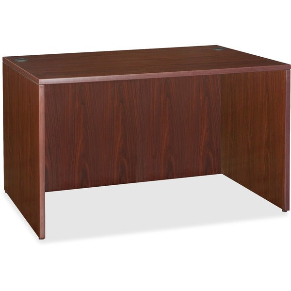 Lorell Essentials Series Rectangular Desk Shell - Finish: Laminate, Mahogany - Grommet, Modesty Panel, Cord Management, Adjustable Feet