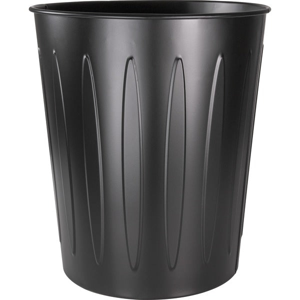 Genuine Joe 6-gallon Fire-safe Trash Can - 22.71 L Capacity - Fire-Safe, Sturdy - 14" Height x 13" Diameter - Metal, Steel - Black - 1 Each