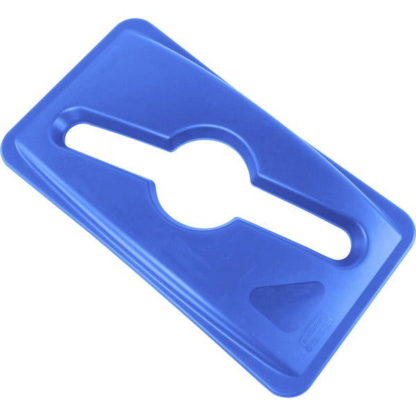 Rubbermaid Commercial Slim Jim Recycling Container Combo Top - Rectangular - Blue - 1 Each