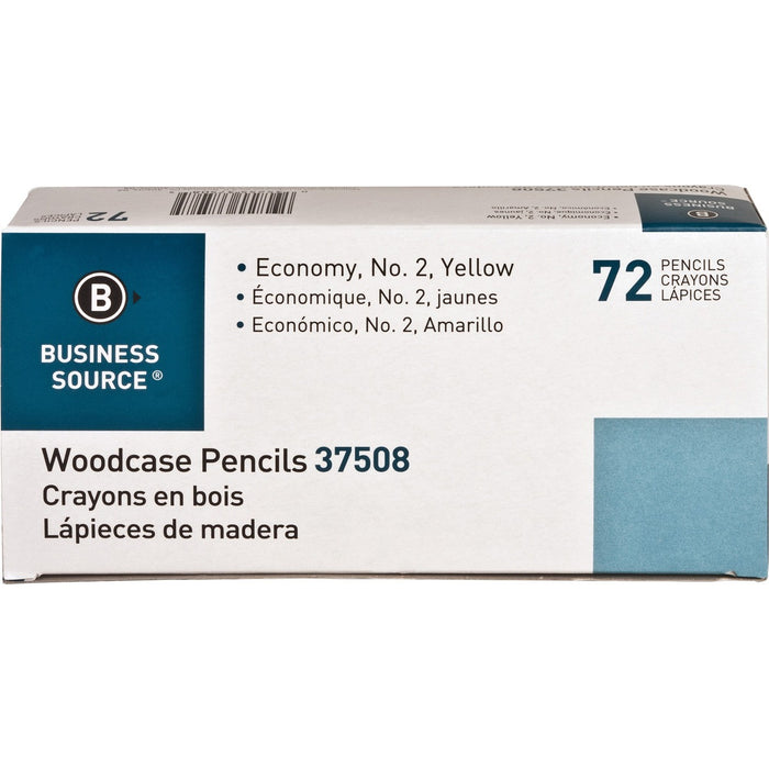 Business Source Woodcase No. 2 Pencils - #2 - Yellow Wood Barrel - 1 Box