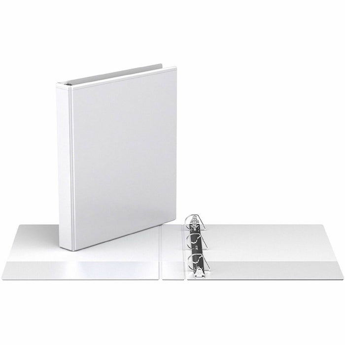 Davis Group Easyview Premium, Angle D Ring, Customizable, View Binder, (White, 1") - 1" (25.40 mm) Binder Capacity - Letter - 8 1/2" (215.90 mm) x 11" (279.40 mm) Sheet Size - 225 Sheet Capacity - 3 x 1" (25.40 mm) Ring - Fastener: Round Ring - Pocket: In
