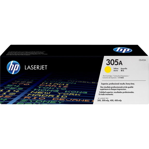 HP 305A (CE412A) Original Standard Yield Laser Toner Cartridge - Single Pack - Yellow - 1 Each - 2600 Pages