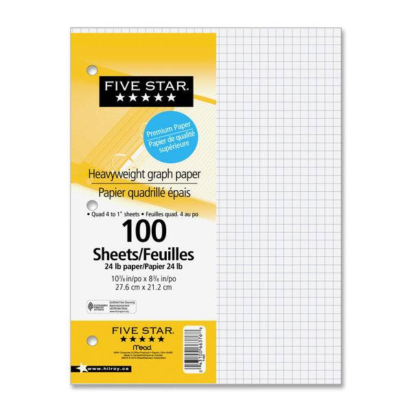 Hilroy Loose-Leaf Refill Paper - 100 Sheets - 24 lb (10886.22 g) Basis Weight - 10 7/8" (27.62 cm) x 8 3/8" (21.27 cm) Sheet Size - White Paper - Heavyweight, Tear Resistant - 100 / Pack