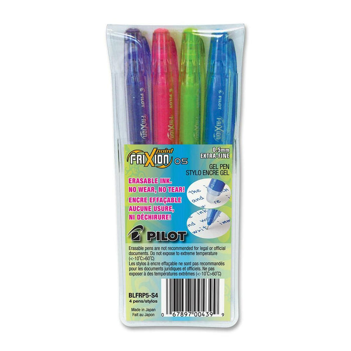 FriXion Point Rollerball Pen - Erasable - Pink, Purple, Turquoise, Lime Green Ink - Gel-based - Pink, Purple, Turquoise, Lime Green Barrel - 4 / Set