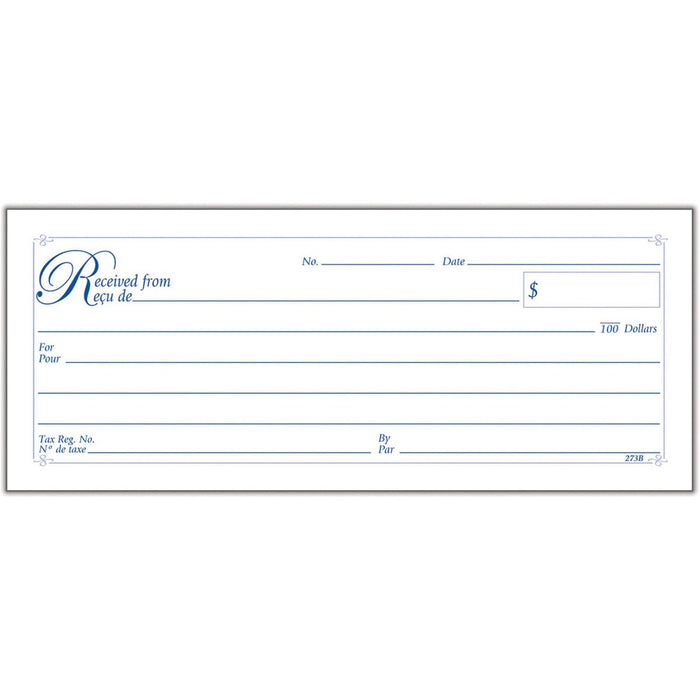 Adams Receipt Book - 35 Sheet(s) - 2 Part - Carbonless Copy - 2.75" (69.85 mm) x 6.68" (169.67 mm) Form Size - White, Yellow - 1 Each
