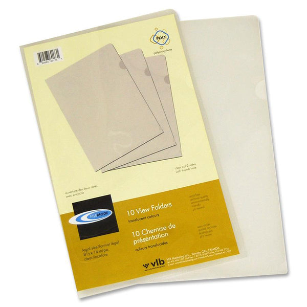 Filemode Legal Project File - 8 1/2" (215.90 mm) x 14" (355.60 mm) - Polypropylene - Clear - Translucent, Non-stick, Acid-free, Moisture Resistant, Spill Proof, Spill Resistant, PVC-free - 10 / Pack