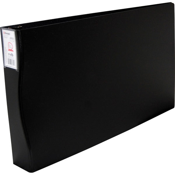 Filemode 11"x17" Duraply Poly D-ring Binder - 1 1/2" (38.10 mm) Binder Capacity - 3 Ring - Fastener: D-Ring - Polypropylene - Black - Durable, Spine Label, PVC-free, Solvent Resistant, Acid Resistant - 1 Each