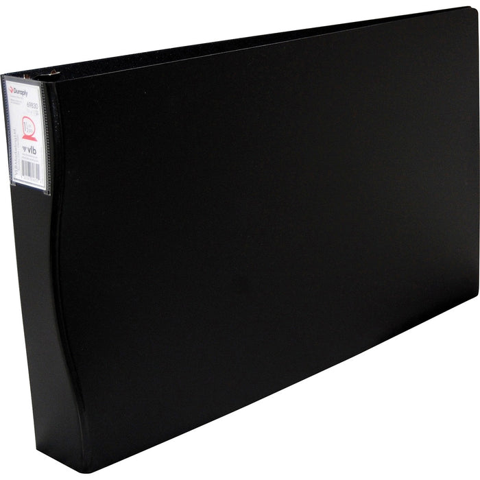 Filemode 11"x17" Duraply Poly D-ring Binder - 1 1/2" (38.10 mm) Binder Capacity - 3 Ring - Fastener: D-Ring - Polypropylene - Black - No - Durable, Spine Label, PVC-free, Solvent Resistant, Acid Resistant - 1 Each