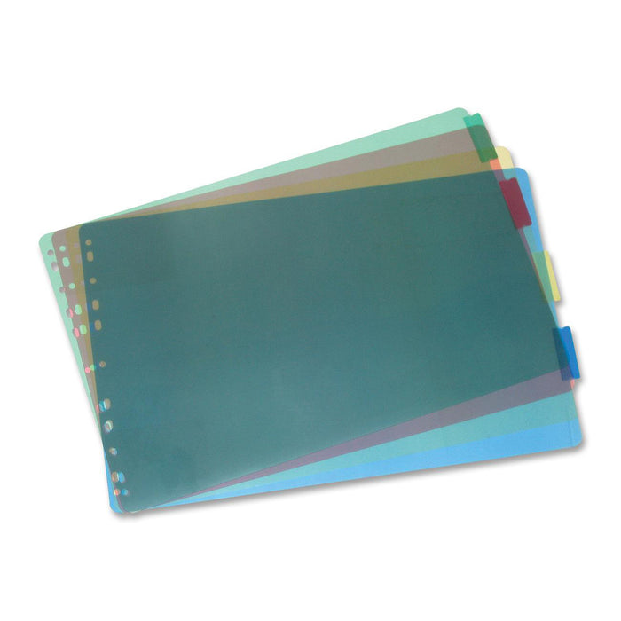 VLB Tab Divider - 5 x Divider(s) - 5 Tab(s) - 11" (279.40 mm) Divider Width x 17" (431.80 mm) Divider Length - Black Polypropylene Divider - Assorted Tab(s) - PVC-free, Scratch Resistant, Tear Resistant, Transfer Safe, Fray Resistant - 1 / Pack