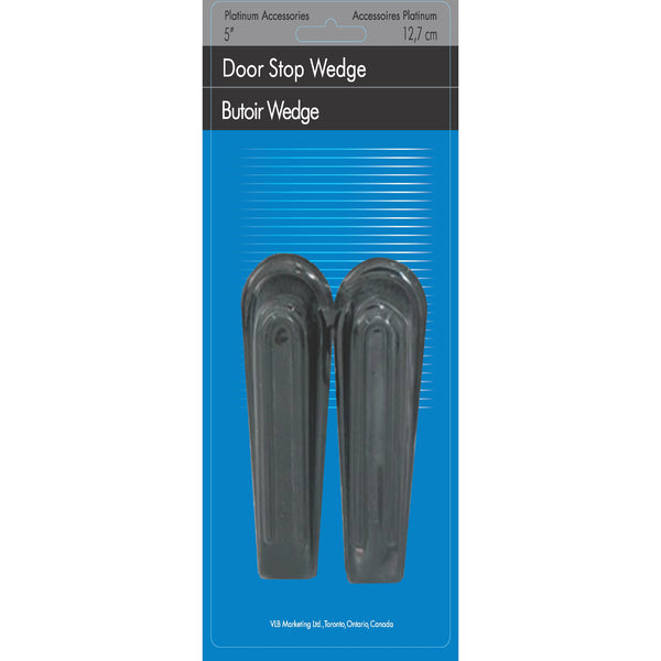 Filemode Wedge Door Stop - 5" (127 mm) Door Clearance - Non-slip, Crush Resistant - Black - 2 / Pack