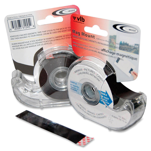 Filemode Platinum Peel-N-Stick Magnetic Tape - 16 ft (4.9 m) Length x 0.75" (19 mm) Width - Polypropylene - Dispenser Included - For Metal, Cabinet, Refrigerator, Locker - 1 Each