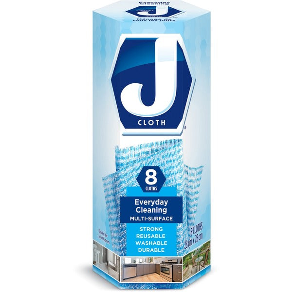 J Cloth J Cloth Environmentally Friendly Surface Cleaner - For Laundry, Kitchen - Reusable, Washable - Blue - 8 / Pack