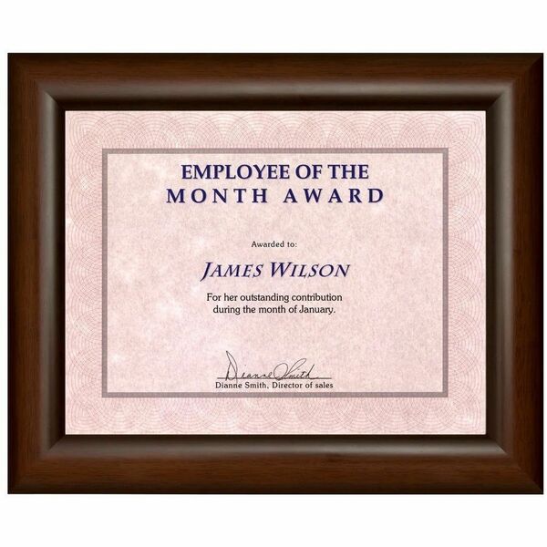 St. James&reg; Certificate/Diploma/Document Frame, 8.5x11" , Milano Cherry - 11" (279.40 mm) x 13.50" (342.90 mm) Frame Size - Holds 8.50" (215.90 mm) x 11" (279.40 mm) Insert - Desktop - Vertical, Horizontal - Milano Cherry - 1 / Each