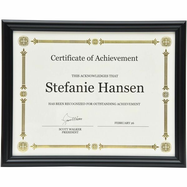 St. James&reg; Certificate/Diploma/Document Frame, 8.5x11" , Milano Glossy Black, 83904