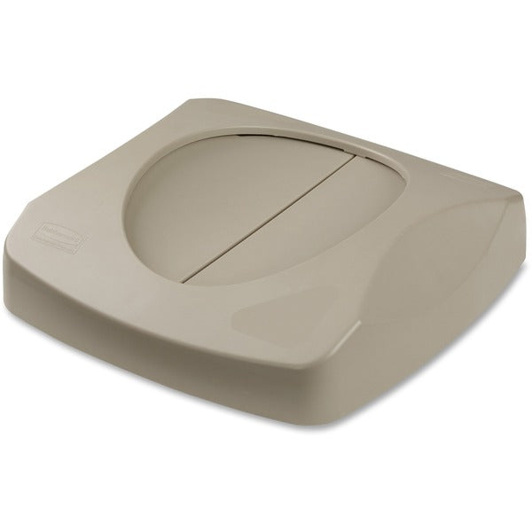 Rubbermaid Commercial Untouchable Swing Top Lid - 1 Each - Beige