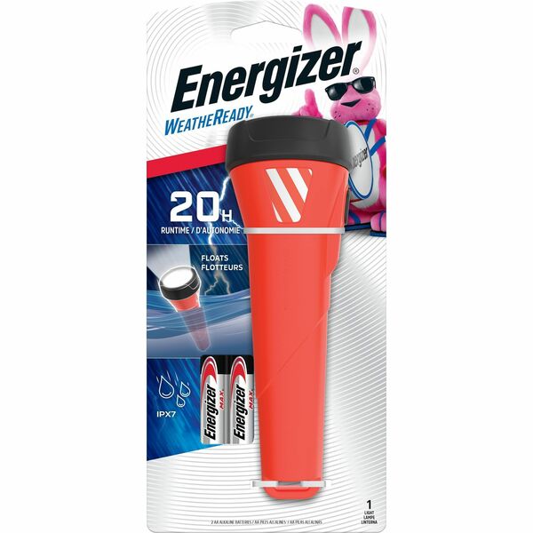 Energizer Waterproof LED AA Flashlight, Weatheready Floating Light - 1 x LED - 11 lm Lumen - 2 x AA - Alkaline - Battery - Water Proof, Water Resistant - 1 Pack