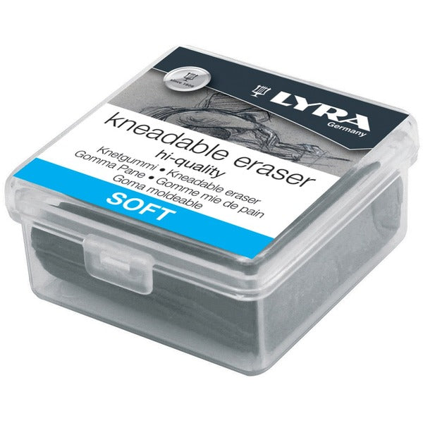 Lyra Kneadable Eraser - Gray - Square - Rubber - 1.30" (33 mm) Width x 1.30" (33 mm) Height - 1 / Each - Pliable, Smudge-free