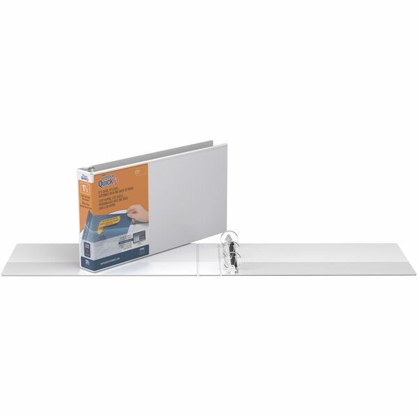 QuickFit Ring Binder - 1 1/2" (38.10 mm) Binder Capacity - Legal - 8 1/2" (215.90 mm) x 14" (355.60 mm) Sheet Size - 275 Sheet Capacity - 3 x 1.50" (38.10 mm) Ring - Fastener: Round Ring - Pocket: 2 - Horizontal Orientation - Polypropylene - White - Recyc