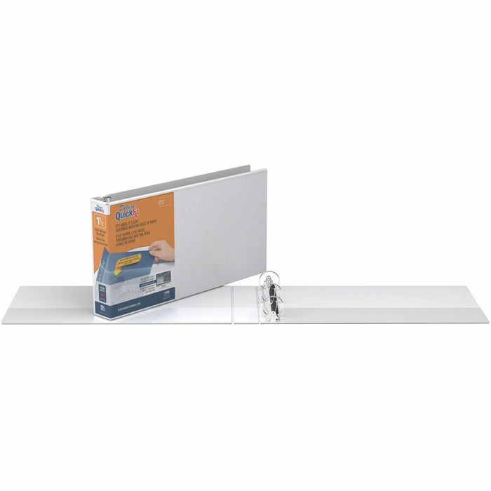QuickFit Ring Binder - 1 1/2" (38.10 mm) Binder Capacity - Legal - 8 1/2" (215.90 mm) x 14" (355.60 mm) Sheet Size - 275 Sheet Capacity - 3 x 1.50" (38.10 mm) Ring - Fastener: Round Ring - Pocket: 2 - Horizontal Orientation - Polypropylene - White - Yes -