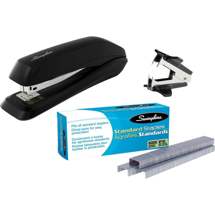 Swingline Standard Stapler Value Pack - Staples Upto 15 Sheet - Full Strip - Black - Rubber - 1 Each