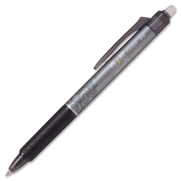 FriXion Clicker Gel Pen - 0.5 mm (0.02") Fine Pen Point - Refillable - Erasable - Black Ink - Gel-based - 1 Each